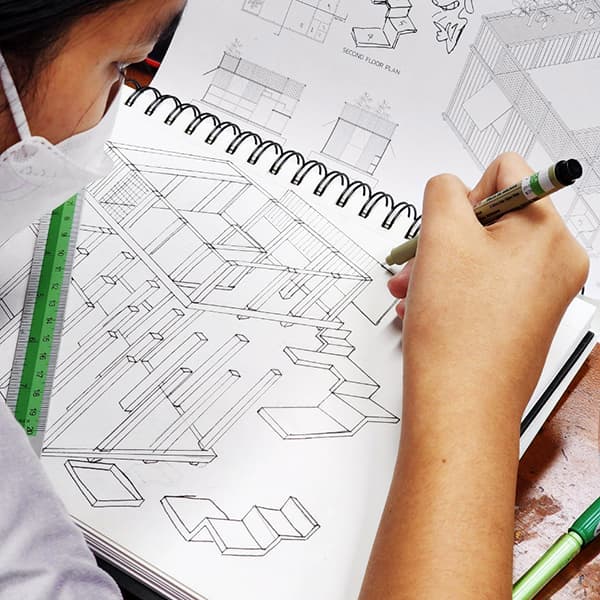 น้องๆ กำลังวาดที่ห้องเรียน Born to be Art